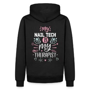 My Tech Nail Is My Therapist Nail Art - Men’s Premium Organic Hoodie - black - Back - Nico (187cm)