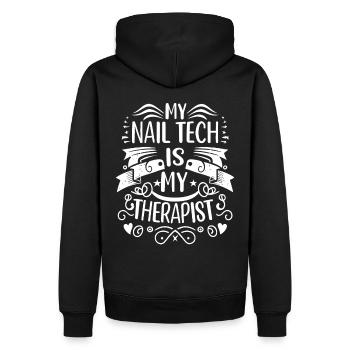 My Tech Nail Is My Therapist Nail Art - Men’s Premium Organic Hoodie - black - Back - Nico (187cm)