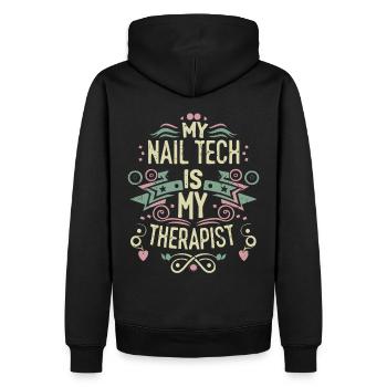 My Tech Nail Is My Therapist Nail Art - Men’s Premium Organic Hoodie - black - Back - Nico (187cm)