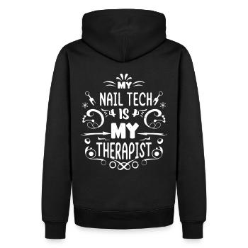 My Tech Nail Is My Therapist Nail Art - Men’s Premium Organic Hoodie - black - Back - Nico (187cm)