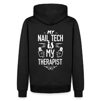 My Tech Nail Is My Therapist Nail Art - Men’s Premium Organic Hoodie - black - Back - Nico (187cm)