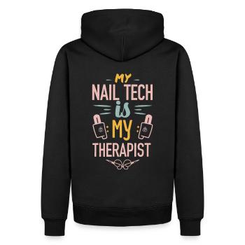 My Tech Nail Is My Therapist Nail Art - Men’s Premium Organic Hoodie - black - Back - Nico (187cm)