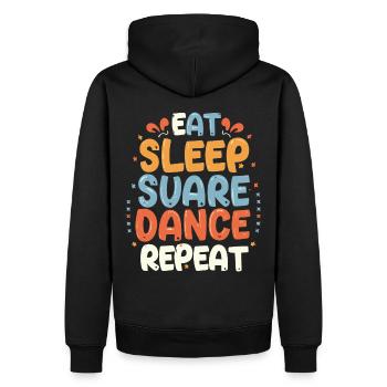 Eat Sleep Square Dance Repeat - Männer Premium Bio Hoodie - Schwarz - Hinten - Nico (187cm)