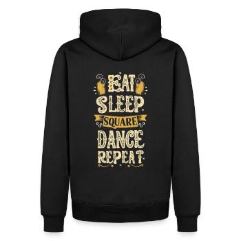 Eat Sleep Square Dance Repeat - Männer Premium Bio Hoodie - Schwarz - Hinten - Nico (187cm)