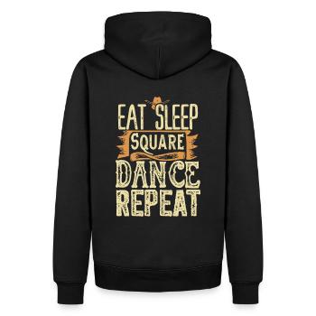 Eat Sleep Square Dance Repeat - Männer Premium Bio Hoodie - Schwarz - Hinten - Nico (187cm)
