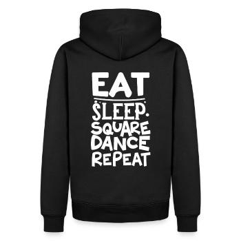 Eat Sleep Square Dance Repeat - Männer Premium Bio Hoodie - Schwarz - Hinten - Nico (187cm)