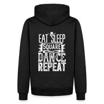 Eat Sleep Square Dance Repeat - Männer Premium Bio Hoodie - Schwarz - Hinten - Nico (187cm)