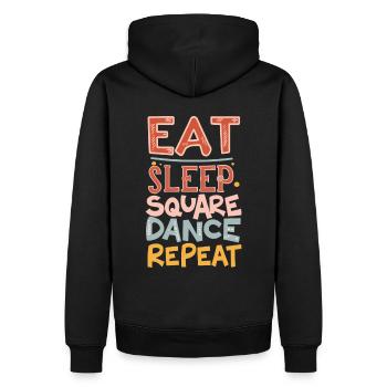 Eat Sleep Square Dance Repeat - Männer Premium Bio Hoodie - Schwarz - Hinten - Nico (187cm)