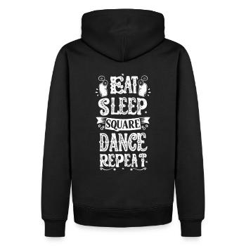 Eat Sleep Square Dance Repeat - Männer Premium Bio Hoodie - Schwarz - Hinten - Nico (187cm)