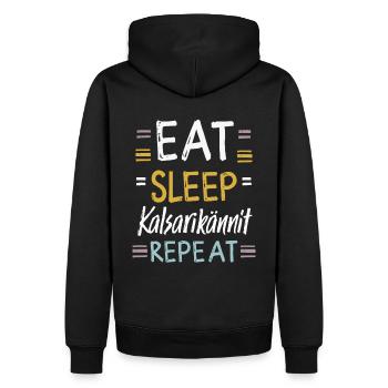 Eat Sleep Kalsarikännit Repeat Finland Underpants - Men’s Premium Organic Hoodie - black - Back - Nico (187cm)