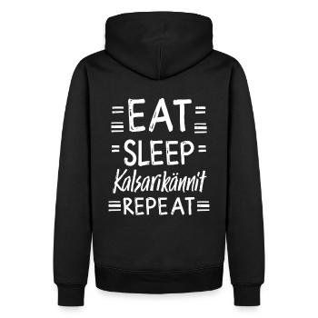 Eat Sleep Kalsarikännit Repeat Finland Underpants - Men’s Premium Organic Hoodie - black - Back - Nico (187cm)
