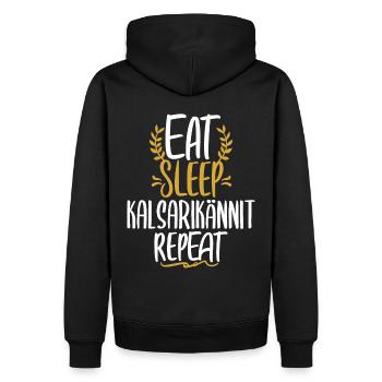 Eat Sleep Kalsarikännit Repeat Finland Underpants - Men’s Premium Organic Hoodie - black - Back - Nico (187cm)