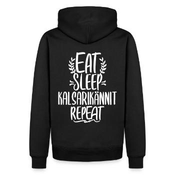 Eat Sleep Kalsarikännit Repeat Finland Underpants - Men’s Premium Organic Hoodie - black - Back - Nico (187cm)