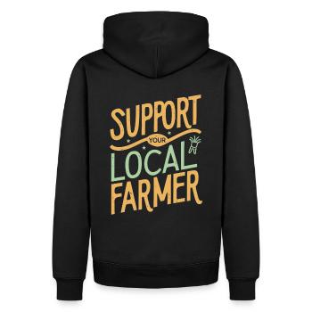 Soutenez votre agriculteur local Bauer Landwirt - Sweat à capuche Premium bio Homme - noir - Dos - Nico (187cm)