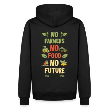 Pas d’agriculteurs - Pas de nourriture - Pas d’avenir - Sweat à capuche Premium bio Homme - noir - Dos - Nico (187cm)