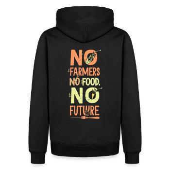 Pas d’agriculteurs - Pas de nourriture - Pas d’avenir - Sweat à capuche Premium bio Homme - noir - Dos - Nico (187cm)