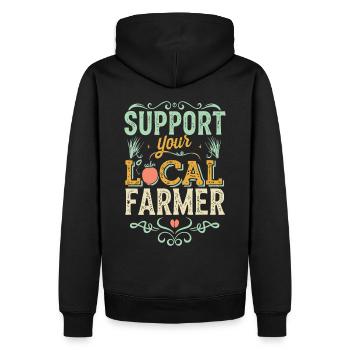 Soutenez votre agriculteur local Bauer Landwirt - Sweat à capuche Premium bio Homme - noir - Dos - Nico (187cm)