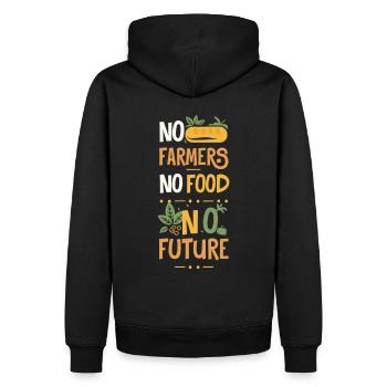 Pas d’agriculteurs - Pas de nourriture - Pas d’avenir - Sweat à capuche Premium bio Homme - noir - Dos - Nico (187cm)