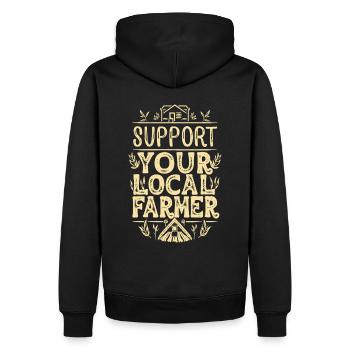 Soutenez votre agriculteur local Bauer Landwirt - Sweat à capuche Premium bio Homme - noir - Dos - Nico (187cm)