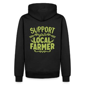 Soutenez votre agriculteur local Bauer Landwirt - Sweat à capuche Premium bio Homme - noir - Dos - Nico (187cm)