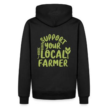 Soutenez votre agriculteur local Bauer Landwirt - Sweat à capuche Premium bio Homme - noir - Dos - Nico (187cm)