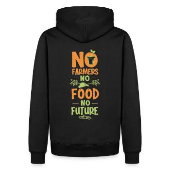 Pas d’agriculteurs - Pas de nourriture - Pas d’avenir - Sweat à capuche Premium bio Homme - noir - Dos - Nico (187cm)