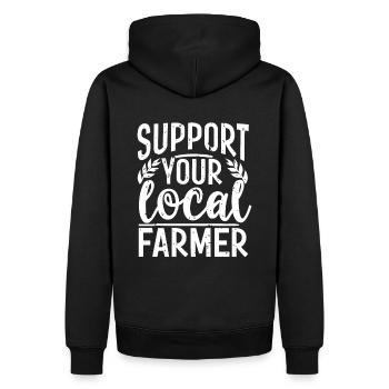 Soutenez votre agriculteur local Bauer Landwirt - Sweat à capuche Premium bio Homme - noir - Dos - Nico (187cm)