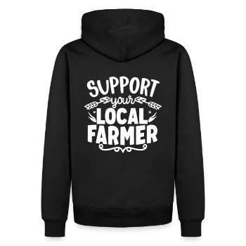 Soutenez votre agriculteur local Bauer Landwirt - Sweat à capuche Premium bio Homme - noir - Dos - Nico (187cm)