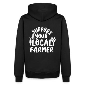 Soutenez votre agriculteur local Bauer Landwirt - Sweat à capuche Premium bio Homme - noir - Dos - Nico (187cm)