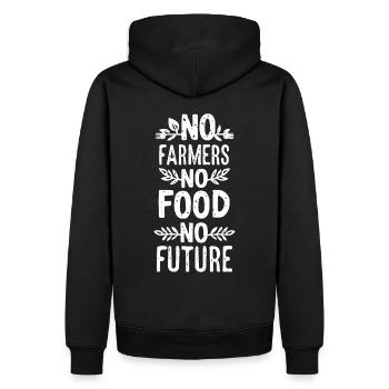 Pas d’agriculteurs, pas de nourriture, pas d’avenir, d’agriculteur, d’agriculteur - Sweat à capuche Premium bio Homme - noir - Dos - Nico (187cm)