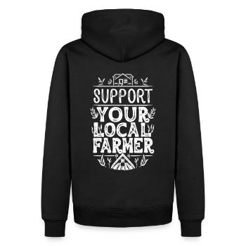 Soutenez votre agriculteur local Bauer Landwirt - Sweat à capuche Premium bio Homme - noir - Dos - Nico (187cm)