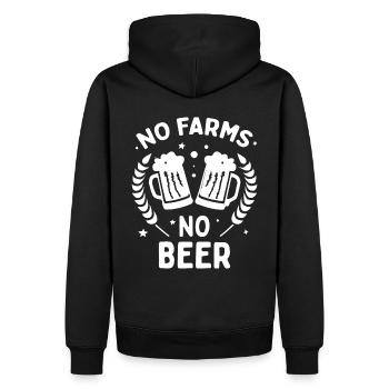 Pas de fermes Pas de producteurs de bière Démo Protestation Agriculteur - Sweat à capuche Premium bio Homme - noir - Dos - Nico (187cm)
