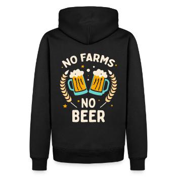 Pas de fermes Pas de producteurs de bière Démo Protestation Agriculteur - Sweat à capuche Premium bio Homme - noir - Dos - Nico (187cm)