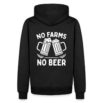 Pas de fermes Pas de producteurs de bière Démo Protestation Agriculteur - Sweat à capuche Premium bio Homme - noir - Dos - Nico (187cm)
