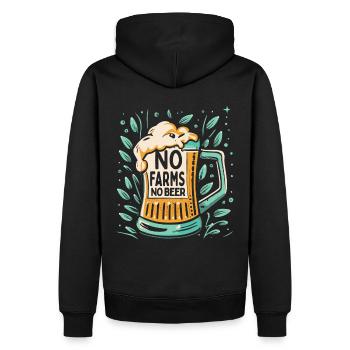 Pas de fermes Pas de producteurs de bière Démo Protestation Agriculteur - Sweat à capuche Premium bio Homme - noir - Dos - Nico (187cm)