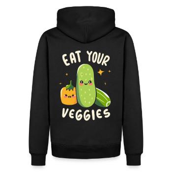 Mangez vos légumes Amateur de légumes Végétalien Végétalien - Sweat à capuche Premium bio Homme - noir - Dos - Nico (187cm)