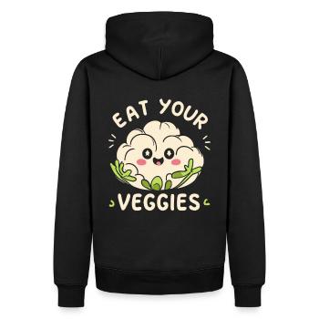 Mangez vos légumes Amateur de légumes Végétalien Végétalien - Sweat à capuche Premium bio Homme - noir - Dos - Nico (187cm)