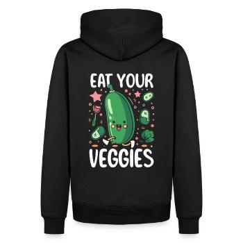 Mangez vos légumes Amateur de légumes Végétalien Végétalien - Sweat à capuche Premium bio Homme - noir - Dos - Nico (187cm)