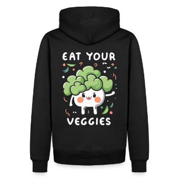 Eat Your Veggies Vegetable Lover Vegan Vegan - Men’s Premium Organic Hoodie - black - Back - Nico (187cm)