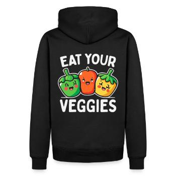 Eat Your Veggies Vegetable Lover Vegan Vegan - Men’s Premium Organic Hoodie - black - Back - Nico (187cm)