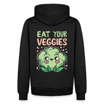 Mangez vos légumes Amateur de légumes Végétalien Végétalien - Sweat à capuche Premium bio Homme - noir - Dos - Nico (187cm)