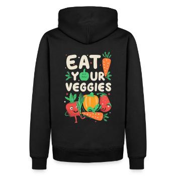 Eat Your Veggies Vegetable Lover Vegan Vegan - Men’s Premium Organic Hoodie - black - Back - Nico (187cm)