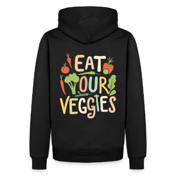 Eat Your Veggies Vegetable Lover Vegan Vegan - Men’s Premium Organic Hoodie - black - Back - Nico (187cm)