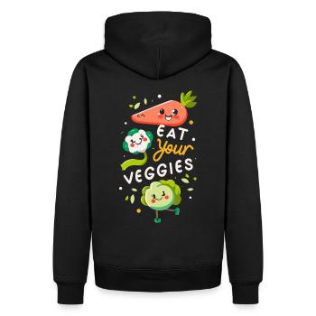 Eat Your Veggies Vegetable Lover Vegan Vegan - Men’s Premium Organic Hoodie - black - Back - Nico (187cm)