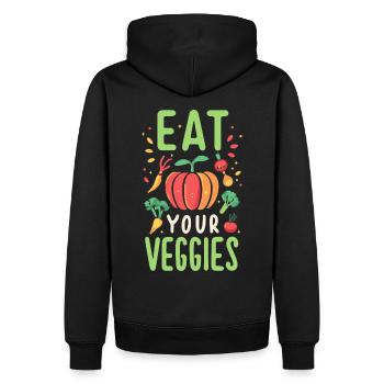 Mangez vos légumes Amateur de légumes Végétalien Végétalien - Sweat à capuche Premium bio Homme - noir - Dos - Nico (187cm)
