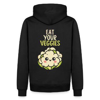 Eat Your Veggies Vegetable Lover Vegan Vegan - Men’s Premium Organic Hoodie - black - Back - Nico (187cm)