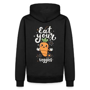 Eat Your Veggies Vegetable Lover Vegan Vegan - Men’s Premium Organic Hoodie - black - Back - Nico (187cm)
