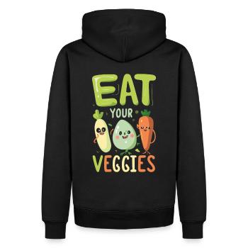 Eat Your Veggies Vegetable Lover Vegan Vegan - Men’s Premium Organic Hoodie - black - Back - Nico (187cm)
