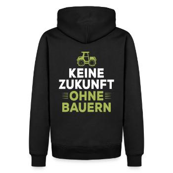 Keine Zukunft ohne Bauern Landwirtschaft Landwirt - Männer Premium Bio Hoodie - Schwarz - Hinten - Nico (187cm)