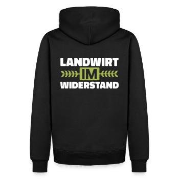 Landwirt im Widerstand Bauer Landwirtschaft - Männer Premium Bio Hoodie - Schwarz - Hinten - Nico (187cm)